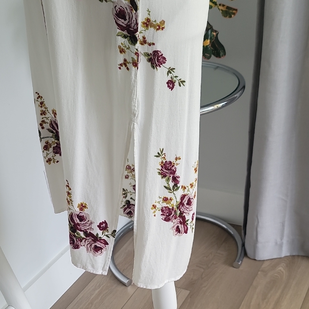 Lovestitch Floral Print Button-Down Midi Slit Dress Beach Cover Up - Picture 4 of 11